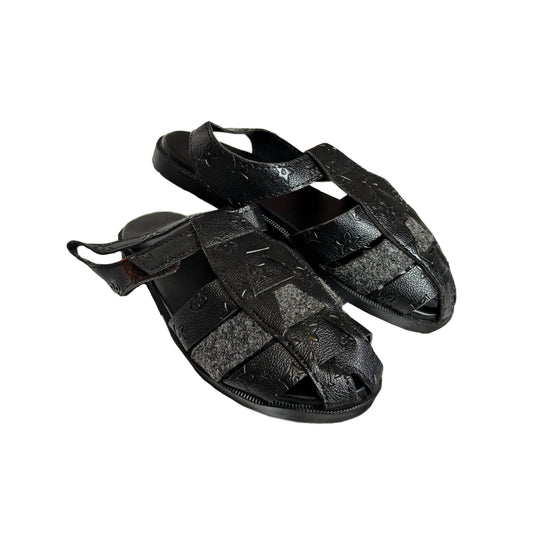 Black Lether Sandals